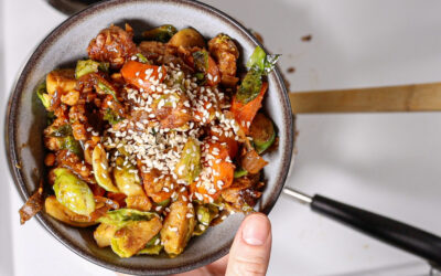 SWEET & SPICY WINTER VEG & TEMPEH (ONE PAN)